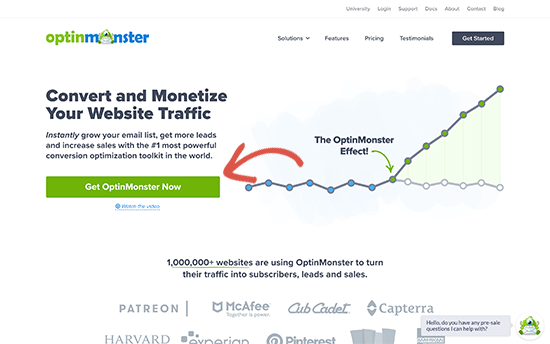 OptinMonster web sitesi