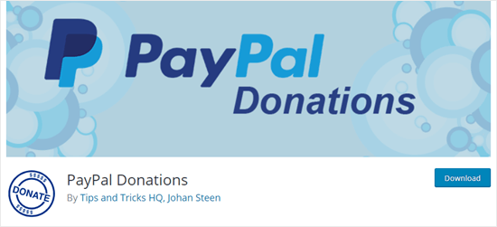 WordPress sitesindeki PayPal Bağışları eklentisi