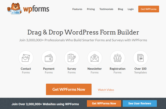 WPForms web sitesi