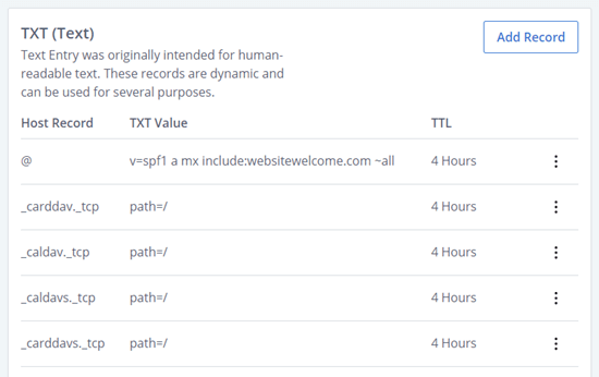 Bluehost'ta DNS TXT kayıtları