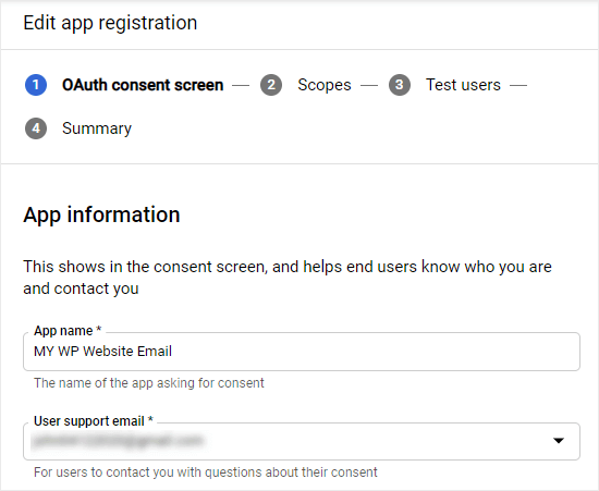 Uygulamanız için OAuth kayıt ayrıntılarını girme
